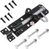Ironmongery Brenton Bolt Door Lock - 225mm Sliding Padbolt with Japanned Black Finish - Gate Bolts for Wooden Gates, Garden Shed, Wooden Shed, Garage Door Lock Strong Anti Rust Garden Gate Lock  225mm #550