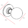BRASS FIXED DOOR KNOB 75mm # 1216 - Image 4