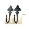 Hand Forged Iron Coat Hook Fluer de Lys 120mm Rustic Waxed Finish #1686 - Image 2