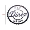 Cast Iron "EAT DINER DRINK" Sign Plaque Door Wall Cafe Shop Pub Hotel Bar Work B/White Vintage Finish 150mm #3554 - Image 2