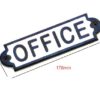 Cast Iron "OFFICE" Sign Plaque Door Wall Fence Post Cafe Shop Pub Hotel Bar Work B/White Vintage Finish 170mm #521 - Image 2