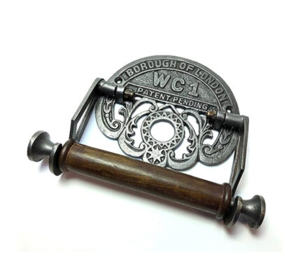 Cast Iron Traditional Design Borough of London WC1 Patent Pending Vintage Victorian Mounted Toilet LOO Roll Holder Natural Finish 190mm #6349 - Image 2