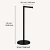Cast Iron Pedestal Toilet Roll Holders Folding Paper Holder Cast Iron Bathroom Stand, Anti Rust Pedestal Toilet Paper Holder Black Vintage Finish # 6326 - Image 3