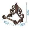 Fleur De Lis Cast Iron Toilet Paper Roll holder Cast Iron Wall Mounted Toilet Tissue Holder European Vintage Design Copper Antique Finish 180mm # 5015 - Image 2