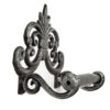 Paper holder Fleur De Lis Cast Iron Toilet Paper Roll holder - European Vintage Design Silver with Black Finish 172mm #5015 - Image 3