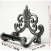 Paper holder Fleur De Lis Cast Iron Toilet Paper Roll holder - European Vintage Design Silver with Black Finish 172mm #5015 - Image 5