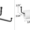 Wrought Iron Handmade Straight Decorative Toilet Paper Holder Decorative Black Toilet Paper Roll Hanger Decor Wall Mount Easy Installation 150mm #5004 - Image 3