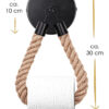 Rope Toilet Roll Holder, Nautical Industrial Style Bathroom Accessory,Toilet Roll Holder Wall Mounted,Novelty Toilet Roll Holder Holder Jute Rope Paper Holder Rope Towel Paper Hanger Self-adhesive Rope Paper Holder Novelty Toilet Roll Holder for Country Style Bathroom Accessories # 5014 - Image 4