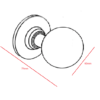 CERAMIC SPRUNG MORTISE DOOR KNOB ON ROSETTE 75mm # 2010 - Image 2