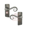 Handle Forged Iron Door Rat Tail Lever Handle On Plate With Keyhole 150mm #1440 - Image 5