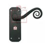Handle Forged Iron Door Rat Tail Lever Handle On Plate With Keyhole 150mm #1440 - Image 4