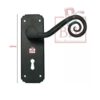 Handle Forged Iron Door Rat Tail Lever Handle On Plate With Keyhole 150mm #1440 - Image 2
