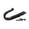 Hand Forged Iron Coat Hook 85mm #1588 Black Finish - Image 4