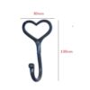 Hand Made Heart Hook Bathroom Hooks, Robe Hanger Shaker Love Cast Iron Coat Hooks Vintage Style Shabby Chic "Heart style" 130mm #1683 Black Finish - Image 2