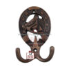 Cast Iron Double Hook 100mm #2523 Copper Antique Finish