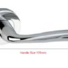 ALUMINIUM DOOR HANDLE ON ROSE 50mm ROSE x 125mm HANDLE #2603 - Image 2