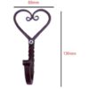 Hand Forged Iron Heart Hook Coat Hanger Scroll Twist design 130mm #2608 Rustic Black Copper Antique Finishes - Image 2