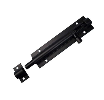 Aluminum Tower Bolt Gate Bolt Door Lock Bolts Security Slide Latch Sliding Latch Lock Shed Lock Heavy Duty Barrel Bolt Sliding Bolt Catch for Bathroom Door Internal Wooden Garden Black powder coated Finish140mm #2981