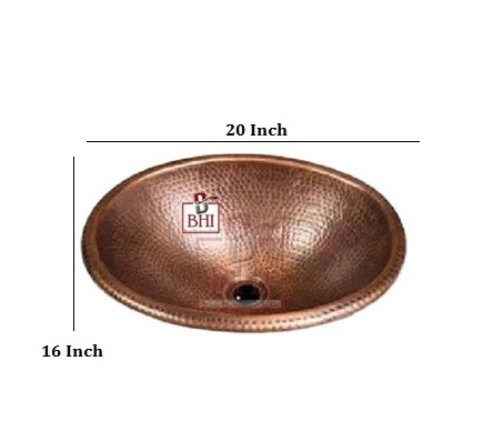 Copper Kitchen Wash Basin 20x16x6.5 Inch#3432 - Image 2
