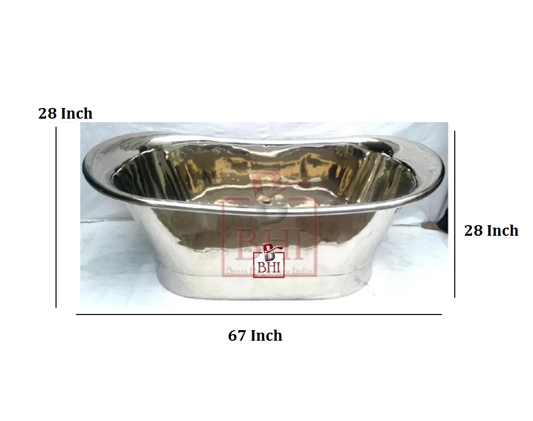 Copper Bath Tub 67x28x28 Inch #5053 - Image 2