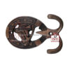 Cast Iron Double Hook 100mm #2523 Copper Antique Finish - Image 4