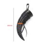 Horn Drinking Mug For Vine / Bear With Decorative Leather Holder 240mm #2890 - Image 2