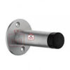 Aluminum Rubber Tipped Doorstop Cylinder with Rose - Wall Mounted - 70mm - Satin Anodized Protective Door Buffer - Wall Protection Bumper - Internal Door Accessories 70mm #644