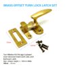 Sash Window Turn Latch Set -Turn window old vintage cupboard door showcase Small Solid Brass rebated offset catch lock latch bathroom cast hand made 60mm # 6870 - Image 2