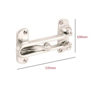Door Lock for Front Door, Swing Bar Door Lock Chrome,Polish Brass & Black Powder Coated  Finish Alloy Anti-Theft Door Guard Latch for Front and Inside Door Reinforcement Door Stopper for Hotel Home Safety ‎135mm #7022 - Image 2