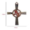 Brass Antique Design Vintage Look Brass Wall Hanging Cross Decorative Religious Altar Spiritual Art  Home Living Room Decor Accessory for Christmas and Other Occasions Brass Religious Accessories Church Decoration "JESUS CROSS" Christian Cross Christ Wall Cross Hand Carved Antique Design Hanging Plaque Brass Antique Colour Meena Finish 138mm #2665 - Image 2