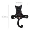 Cast Iron Animal Coat Hook"Cat" Style 100mm #5099 Matt Black Finish - Image 2