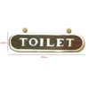 Wood & Brass "TOILET" Loo Sign Plaque Door Wall Fence Post Cafe Shop Pub Hotel Bar Work Polish Brass Vintage Finish 160mm #885 - Image 2