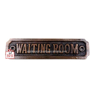 Cast Iron Copper Antique Door Sign Plaques "Waiting Room" 145mm #2483