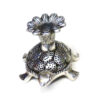 Silver Tortoise Candle Stand featuring a tortoise figure, typically made of metal (like oxidized white metal or silver-plated metal), with a holder on its back designed to hold a candle or diya  75mm #9077 - Image 2