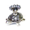Silver Tortoise Candle Stand featuring a tortoise figure, typically made of metal (like oxidized white metal or silver-plated metal), with a holder on its back designed to hold a candle or diya  75mm #9077 - Image 3