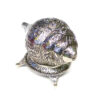 Silver Hand Engraved Dakshinavarti with a stand Silver Shankh with Dakshinavarti Carving, Decorative Showpiece 210mm #9071 - Image 2