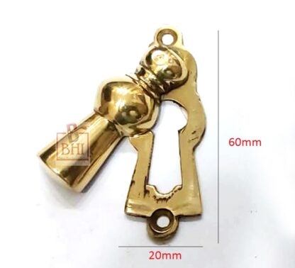 Brass Victorian Standard Profile Keyhole Closed Covered Lock Swing Cover Plate Escutcheon 60mm #7844 - Image 2