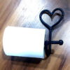 Wrought Iron Metal Toilet Roll Holder for Bathroom Toilet Wall Mount Handmade Bathroom Lavatory Toilet Paper Holder Wall Mount Black Finish 160mm #8053