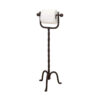 Wrought Iron Freestanding Toilet Roll Holder with Top Storage Shelf, Toilet Paper Holder Stand, Toilet Paper Roll Holder with Reserve, Floor Standing Toilet Roll ,Black Finish 660mm #6346