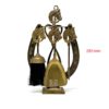 Vintage Brass Horse Head Fireplace 4 Tool Set With Horseshoe Stand, Companion Stand Size-11.25" & All Tools 7"- 8" Set #8474 - Image 2