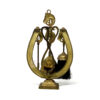 Vintage Brass Horse Head Fireplace 4 Tool Set With Horseshoe Stand, Companion Stand Size-11.25" & All Tools 7"- 8" Set #8474 - Image 3