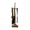 Vintage Brass Horse Head Fireplace 4 Tool Set With Horseshoe Stand, Companion Stand Size-11.25" & All Tools 7"- 8" Set #8474 - Image 6