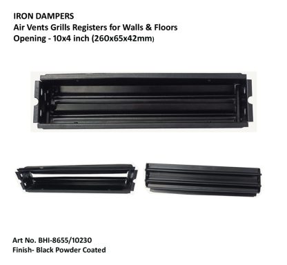 Sheet Iron Wall Vent Grill - Metal Ventilation Grilles - Air Vent Covers for Walls 260mm #8655 Black Powder Coated Finish - Image 5