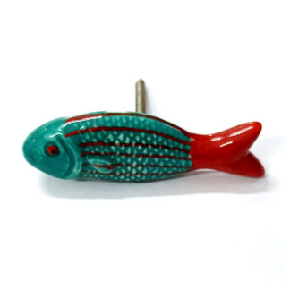 Ceramic Cabinet knob Fish 85mm #8801 (Set of 6 Pcs)