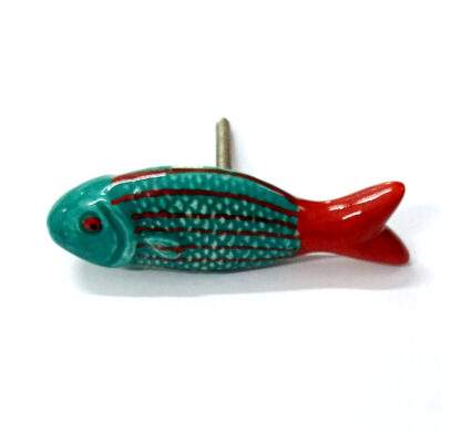 Ceramic Cabinet knob Fish 85mm #8801 (Set of 6 Pcs)