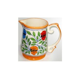 Ceramic Milk/Tea Pot, Colored Pot, Perfect Pot for Tea/Milk Pot w/Strong Handle, Ceramic Pot with White Floral Design #9128