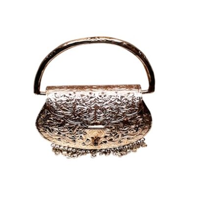 Metal Brass Women's Beautiful Handbag Party Bridal Clutch Purse Trend Overseas Girls/Women Handle Clutch Brass metal bag Ethnic Clutch #8987