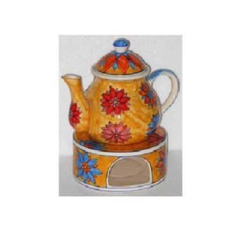 Ceramic Teapot with a warmer stand, likely from the Gall & Zick Ceramic Teapot collection # 9138
