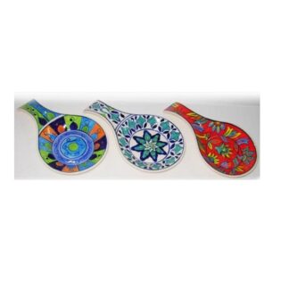 Ceramic Spoon Rest, Ceramic Spoon Holder, Heat Resistant Rest for Kitchen Counter, Teaspoon and Cooking Utensil Rest, Decorative Spoon Rest Kitchen Accessory #9156