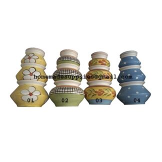 Handmade Exclusive Range Ceramic Dahi Handi/Curd Pot/Mitti Handi/Clay Pot with Lid, Also for Serving (Multi Coloured Shade) #9166